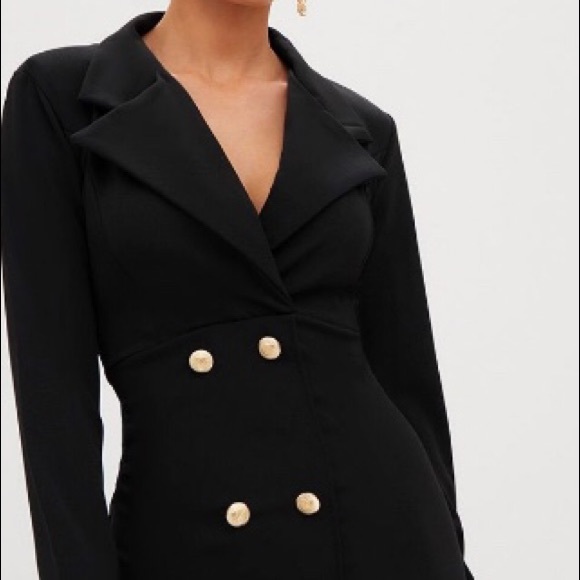 black fitted blazer dress